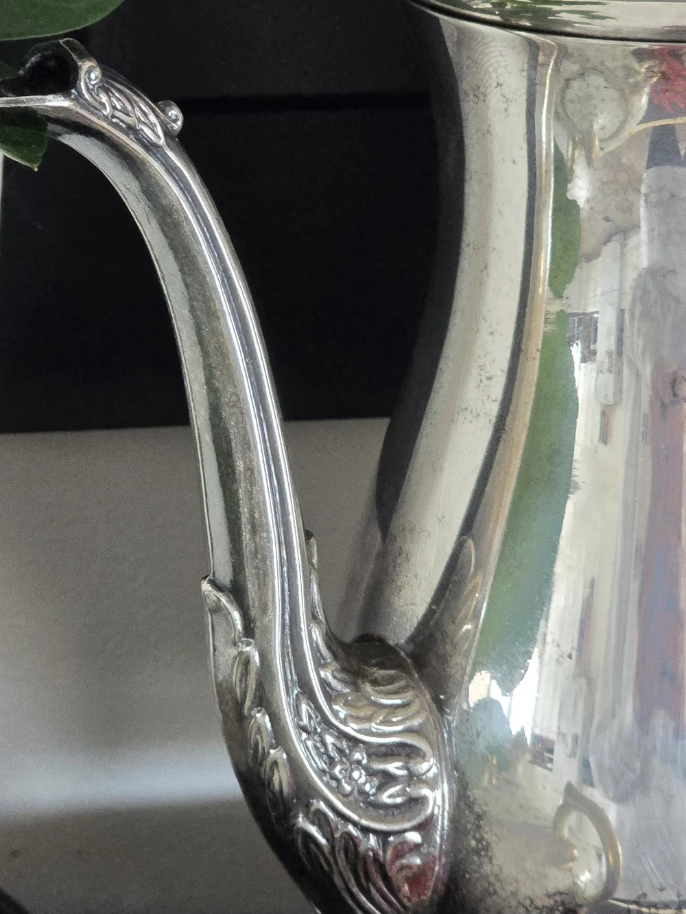Vintage Silver Plated Coffee/Teapot - Ornate Raised Feet & Scroll Handle